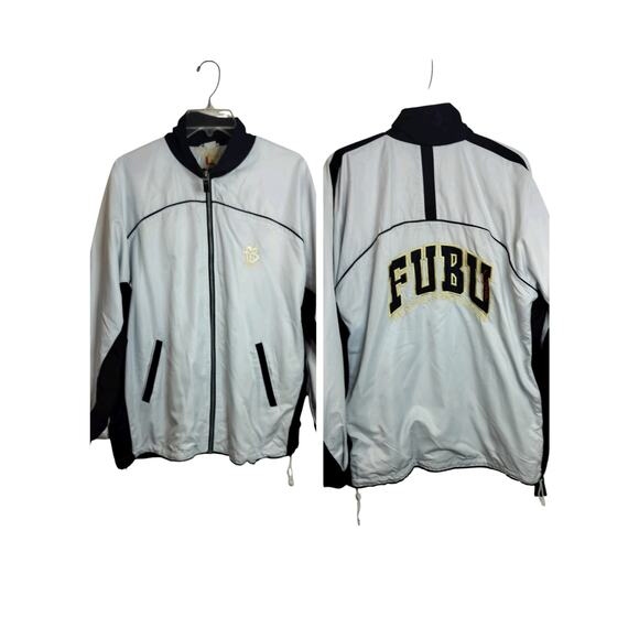 M730) Vintage 90s Men's  FUBU Full Zip Track Windbreaker Jacket Medium - Picture 1 of 13